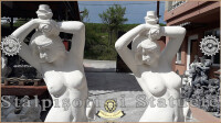 Statuetă fata erotică, alb marmorat, model S26.
